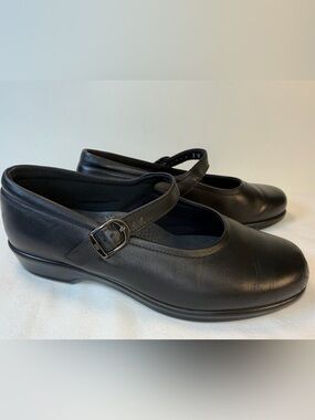 SAS Black Leather Mary Jane Comfort Shoe Womens Size 7Wide